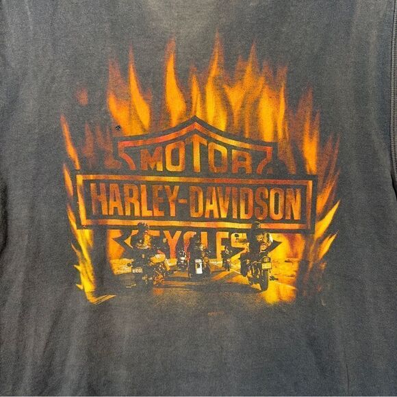 Vintage Harley-Davidson thunder bay Canada Mens faded medium tank top - Picture 3 of 16